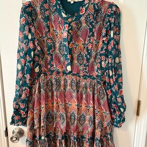 Floral Teal and Pink Dress